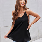 Zeagoo V-Neck Chiffon Spaghetti Strap Tank Top