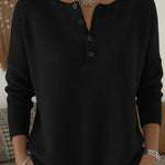Ernesta | Henley Button-Down Knit Sweater
