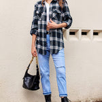 Long/Roll Up Sleeve Cotton Plaid Shirts - Zeagoo (Us Only)