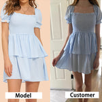Lantern Sleeve Swing Mini Dress - Zeagoo (Us Only)