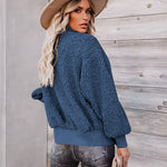 Fuzzy Fleece Jackets Oversized Open Front Coat Zipper Outwear(TTShop02) - Zeagoo (Us Only)