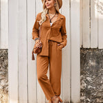 Linen Shirts Loose Long Pants Beach Outfits - Zeagoo (Us Only)
