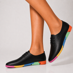 Clarissa Rainbow Leather Sneakers