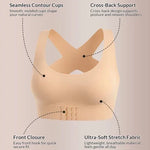 Women's Cross Back Front Closure Wireless Bra