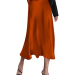 Satin Zipper Elegant Work Skirts - Zeagoo (US Only)