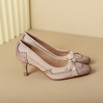 Charlotte Bow Leather Heels