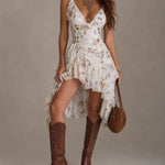 Rosalie | Floral Ruffle High-Low Dress