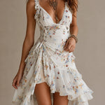Rosalie | Floral Ruffle High-Low Dress