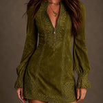 Celeste | Lace Detail Zip Mini Dress