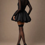 Vivienne | Sheer High-Neck Bubble Mini Dress
