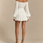 Elowen | Off-Shoulder Pleated Mini Dress