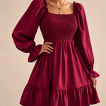 Rosalie | Smocked Long Sleeve Mini Dress