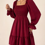 Rosalie | Smocked Long Sleeve Mini Dress