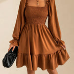 Rosalie | Smocked Long Sleeve Mini Dress