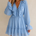 Elowen | Ruffle V-Neck Mini Dress