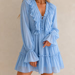 Elowen | Ruffle V-Neck Mini Dress