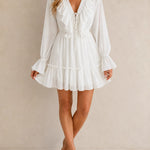 Elowen | Ruffle V-Neck Mini Dress