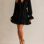 Elowen | Ruffle V-Neck Mini Dress