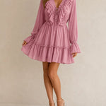 Elowen | Ruffle V-Neck Mini Dress