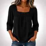 Arielle Cotton, Linen and Lace Blouse