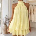 Sienna | Tiered Halter Neck Chiffon Mini Dress