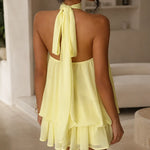 Sienna | Tiered Halter Neck Chiffon Mini Dress
