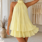 Sienna | Tiered Halter Neck Chiffon Mini Dress