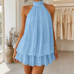 Sienna | Tiered Halter Neck Chiffon Mini Dress