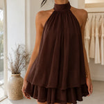 Sienna | Tiered Halter Neck Chiffon Mini Dress