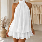 Sienna | Tiered Halter Neck Chiffon Mini Dress