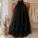 Sienna | Tiered Halter Neck Chiffon Mini Dress