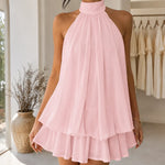 Sienna | Tiered Halter Neck Chiffon Mini Dress