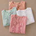 Alessa Floral Cotton and Linen Blouse