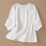 Alessa Floral Cotton and Linen Blouse