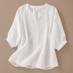 Alessa Floral Cotton and Linen Blouse