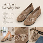 Women's Floral Embroidered Knit Slip On Shoes