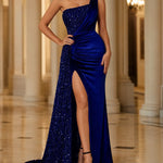 Celeste | One-Shoulder Sequin Evening Gown
