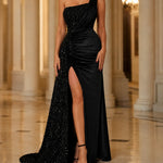 Celeste | One-Shoulder Sequin Evening Gown