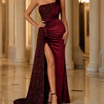 Celeste | One-Shoulder Sequin Evening Gown