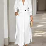 Avery | Elegant Collared Maxi Shirt Dress