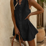 Eliana | Ruffled V-Neck Swing Mini Dress