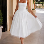 Vivienne | Halter Neck Tea-Length Fit & Flare Dress