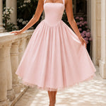 Vivienne | Halter Neck Tea-Length Fit & Flare Dress