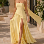 Seraphina | Strapless Scarf Neck Evening Gown