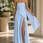 Seraphina | Strapless Scarf Neck Evening Gown