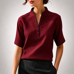 Aurelia Blouse with Contrasting Trim