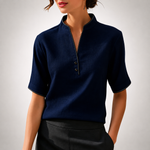 Aurelia Blouse with Contrasting Trim