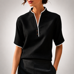 Aurelia Blouse with Contrasting Trim