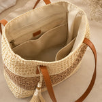 Elena | Two-Tone Woven Tote Bag