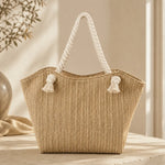 Woven Rope Handle Tote Bag